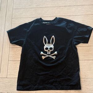 Psycho Bunny Black Tee with Silver Graphic